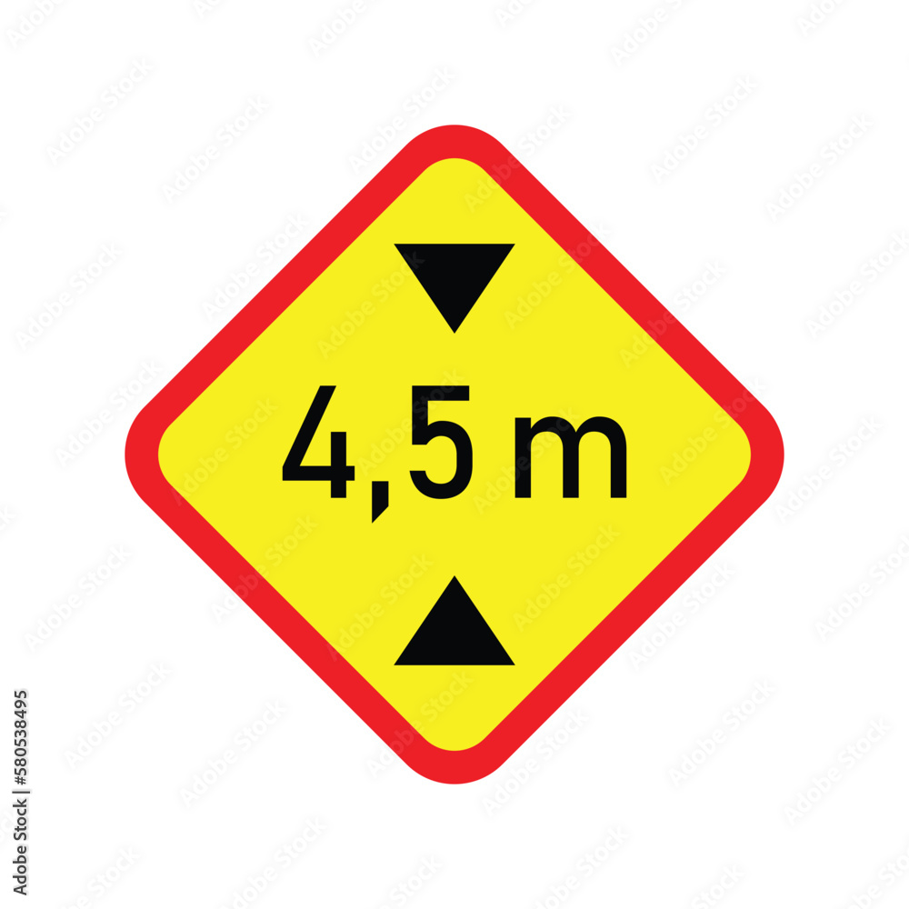 Height limit traffic sign. isolated on white background. vector illustration Height limit traffic sign. isolated on white background. vector illustration