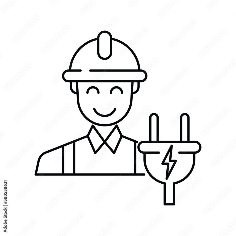 Electrician Technician Engineer icon design. isolated on white background. vector illustration Electrician Technician Engineer icon design. isolated on white background. vector illustration