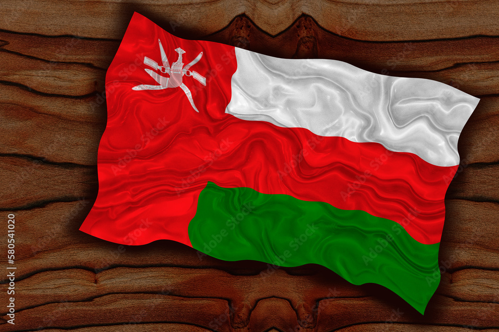National flag  of Oman. Background  with flag  of Oman