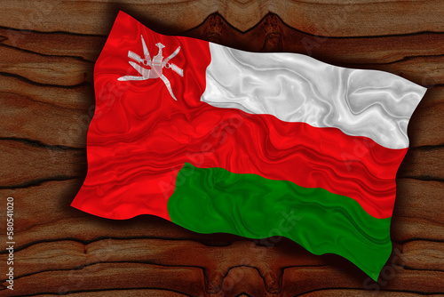 Fototapeta Naklejka Na Ścianę i Meble -  National flag  of Oman. Background  with flag  of Oman