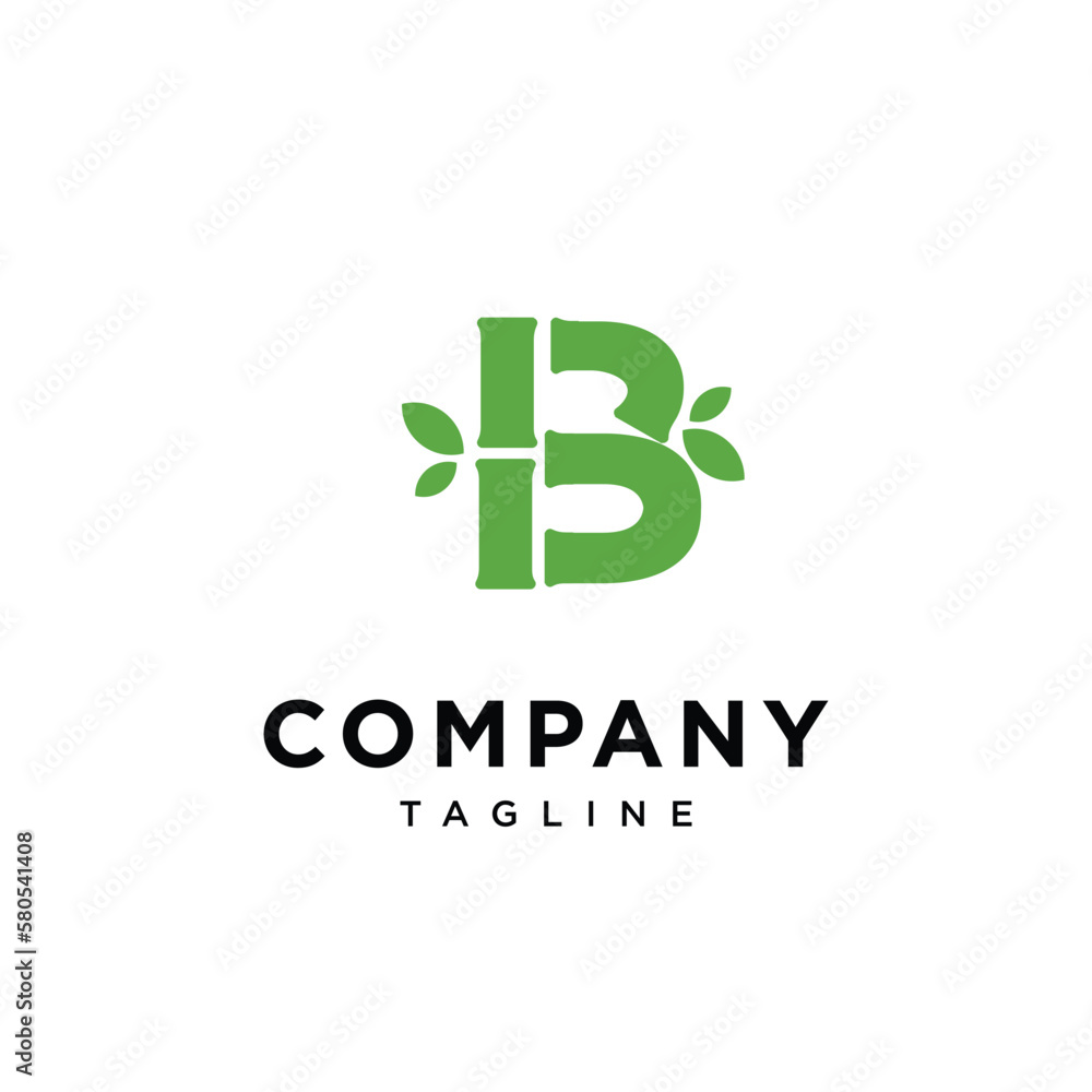 Letter B bamboo vector logo icon template Letter B bamboo vector logo icon template