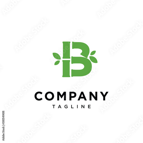 Letter B bamboo vector logo icon template