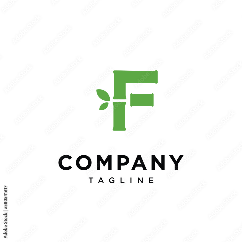 Letter F bamboo vector logo icon template Letter F bamboo vector logo icon template