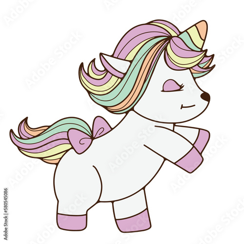 Beautiful unicorn illustration, children's vector. cute hand drawn doodle sweet dreams