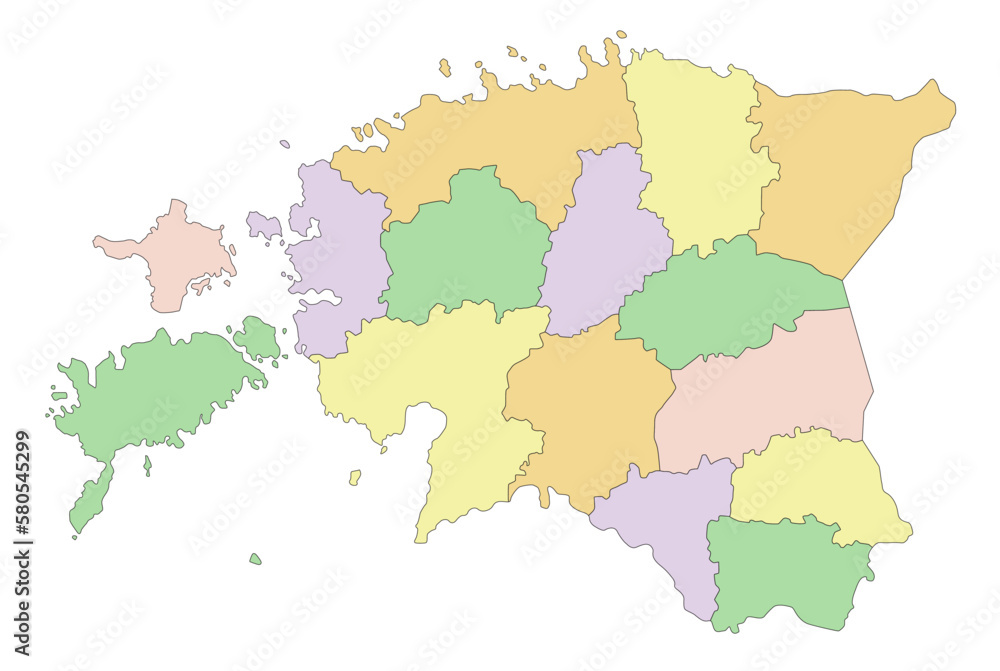 Estonia - Highly detailed editable political map.