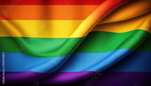 Fabric with a rainbow flag pattern, representing LGBT pride, AI generation.