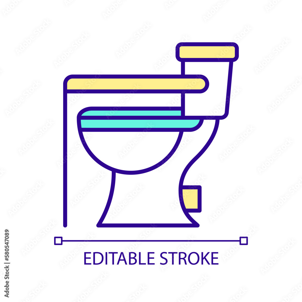 Accessible toilet RGB color icon. Public lavatory for people with
