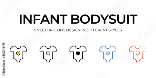 infant bodysuit icons set vector illustration. vector stock,