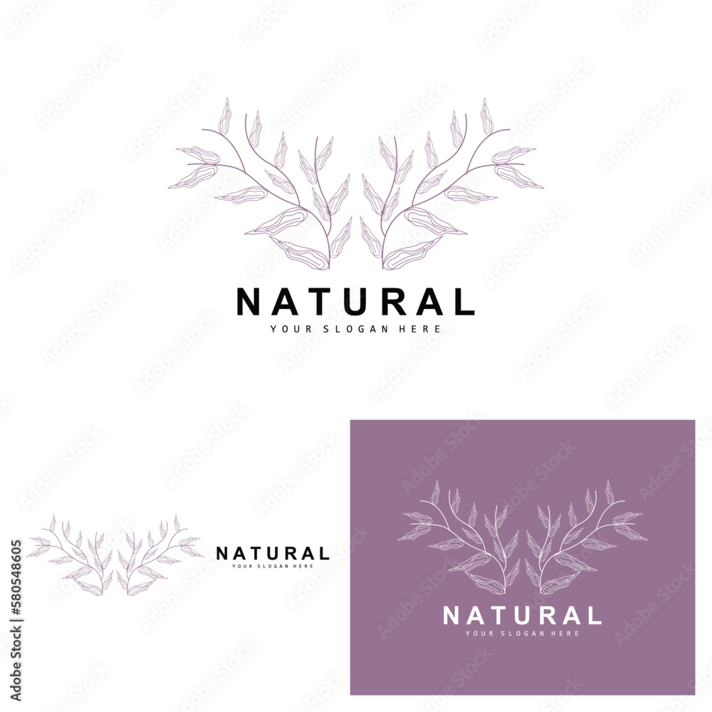 Simple Botanical Leaf and Flower Logo, Vector Natural Line Style, Decoration Design, Banner, Flyer, Wedding Invitation, and Product Branding Simple Botanical Leaf and Flower Logo, Vector Natural Line Style, Decoration Design, Banner, Flyer, Wedding Invitation, and Product Branding
