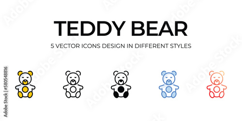 teddy bear icons set vector illustration. vector stock,