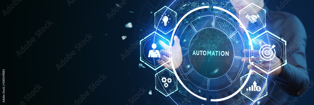 Automation Software concept as an innovation. Business, Technology, Internet and network concept. Automation Software concept as an innovation. Business, Technology, Internet and network concept.