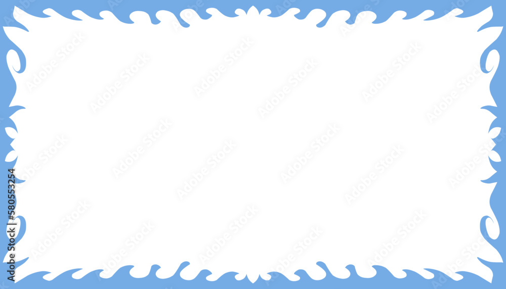 Abstract background illustration of a blue liquid border frame. Perfect for website wallpapers, posters, banners, photo frames, book covers, invitation covers