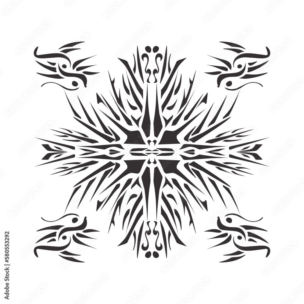 Illustration of a tribal tattoo with a aesthetic shape. Perfect for stickers, clothes stickers, hats, shoes, posters, banners, book covers, icons Illustration of a tribal tattoo with a aesthetic shape. Perfect for stickers, clothes stickers, hats, shoes, posters, banners, book covers, icons