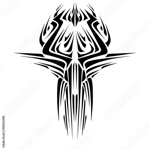 Illustration of a tribal tattoo with a aesthetic shape. Perfect for stickers, clothes stickers, hats, shoes, posters, banners, book covers, icons