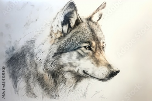 Wallpaper Mural A drawing of a wolf. Generative AI Torontodigital.ca