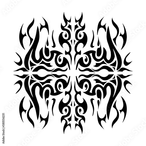 Illustration of a tribal tattoo with a aesthetic shape. Perfect for stickers  clothes stickers  hats  shoes  posters  banners  book covers  icons