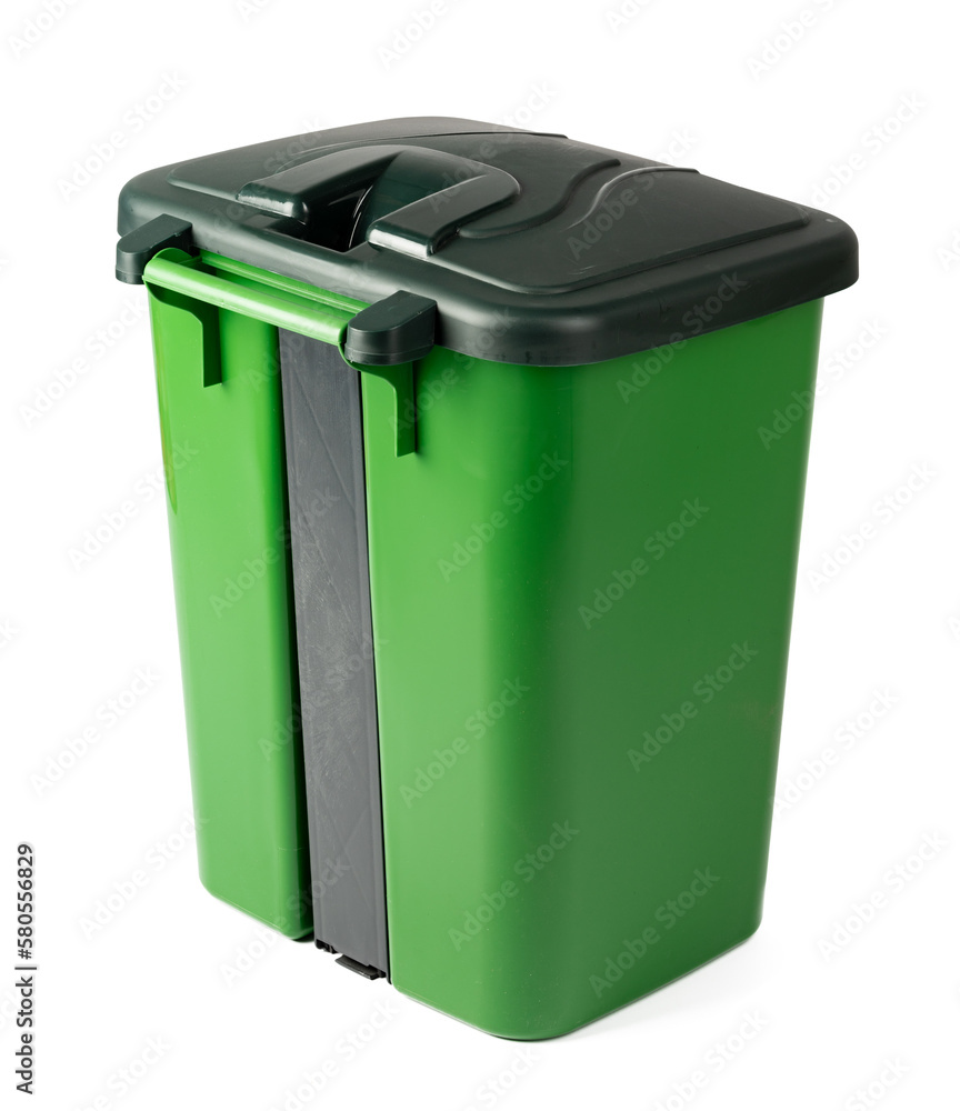 Green recycle bin isolated on white background Green recycle bin isolated on white background