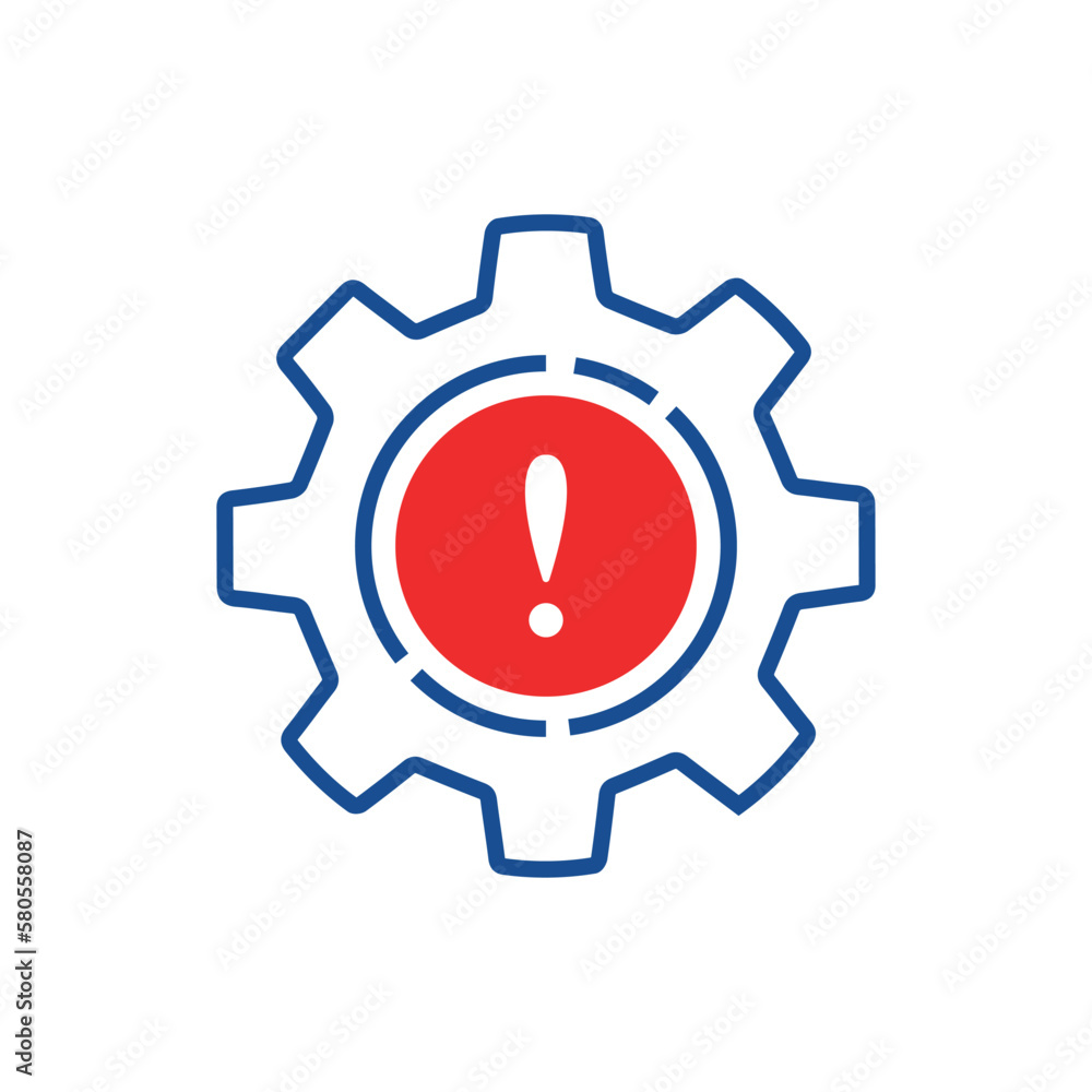 broken operation process icon with thin line gear. flat linear style trend modern logotype graphic stroke design web element isolated on white. concept of wrong support symbol or project solution sign broken operation process icon with thin line gear. flat linear style trend modern logotype graphic stroke design web element isolated on white. concept of wrong support symbol or project solution sign