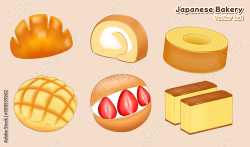 set of Japanese popular bread