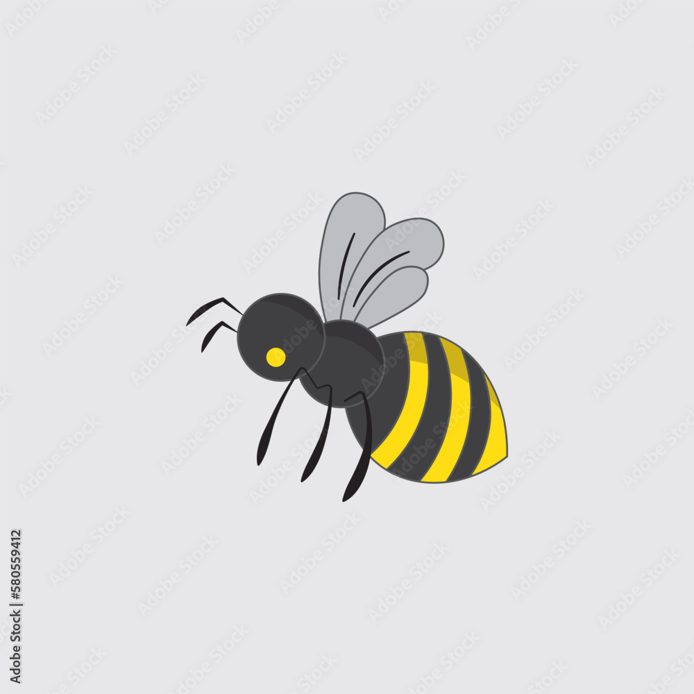 Bee logo in black and yellow colors Bee logo in black and yellow colors