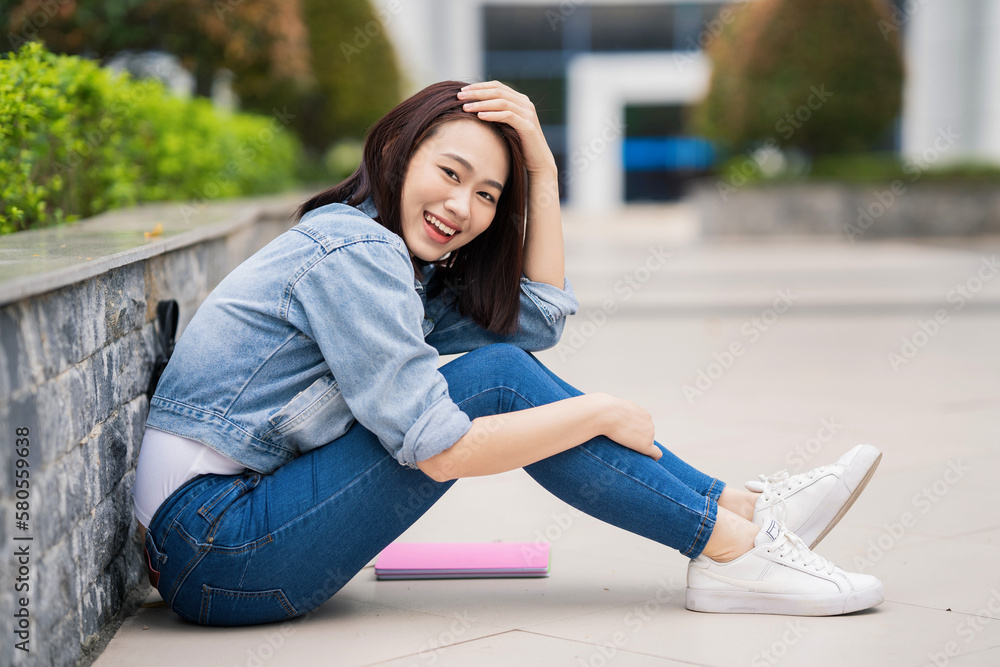 Young Asian student at school Young Asian student at school
