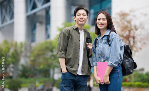 Two Asian student at school