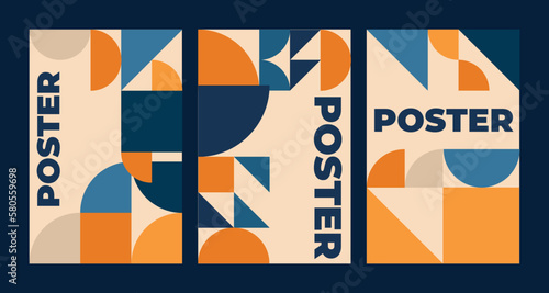 Set of Abstract geometric pattern for wallpaper, background, wall decor, cover, print, card, branding. Vector illustration