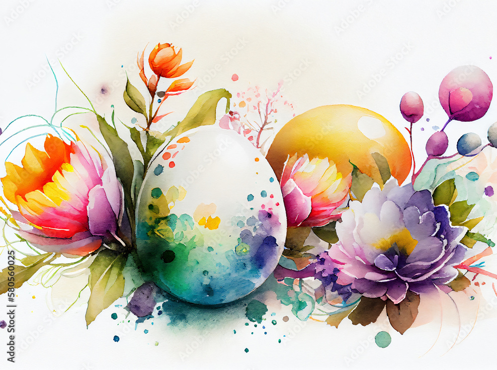  Easter eggs and spring flowers