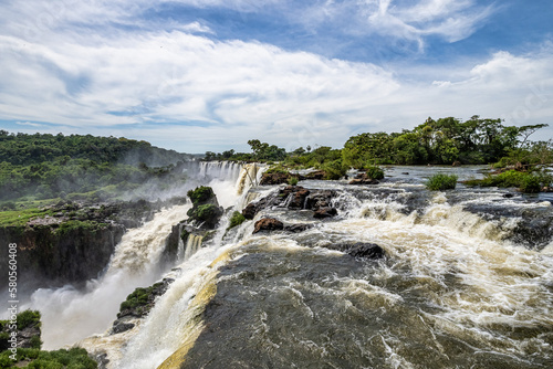 Iguazu Falls, the largest series of waterfalls of the world, located at the Brazilian and Argentinian border