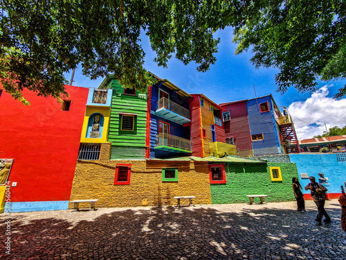 Colorful buildings in Caminito street in La Boca at Buenos Aires, Argentina. photo