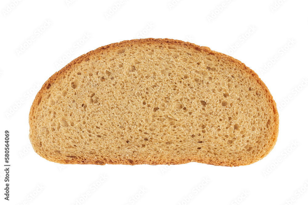 piece of gray bread isolated from background