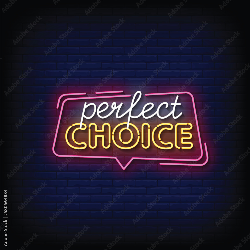 Neon Sign perfect choice with brick wall background vector Neon Sign perfect choice with brick wall background vector