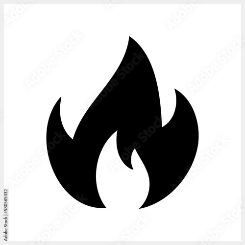 Fire icon isolated. Engraving clipart Stencil vector stock illustration. EPS 10
