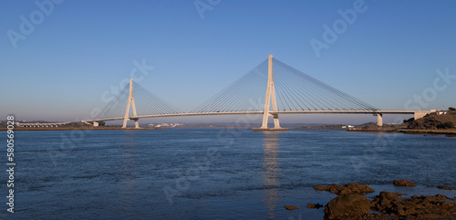 Panoramic view of the bridge over the Guadiana River in Ayamonte