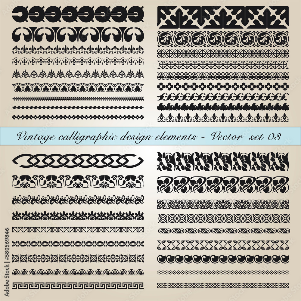 Vintage calligraphic design elements - Vector set 03