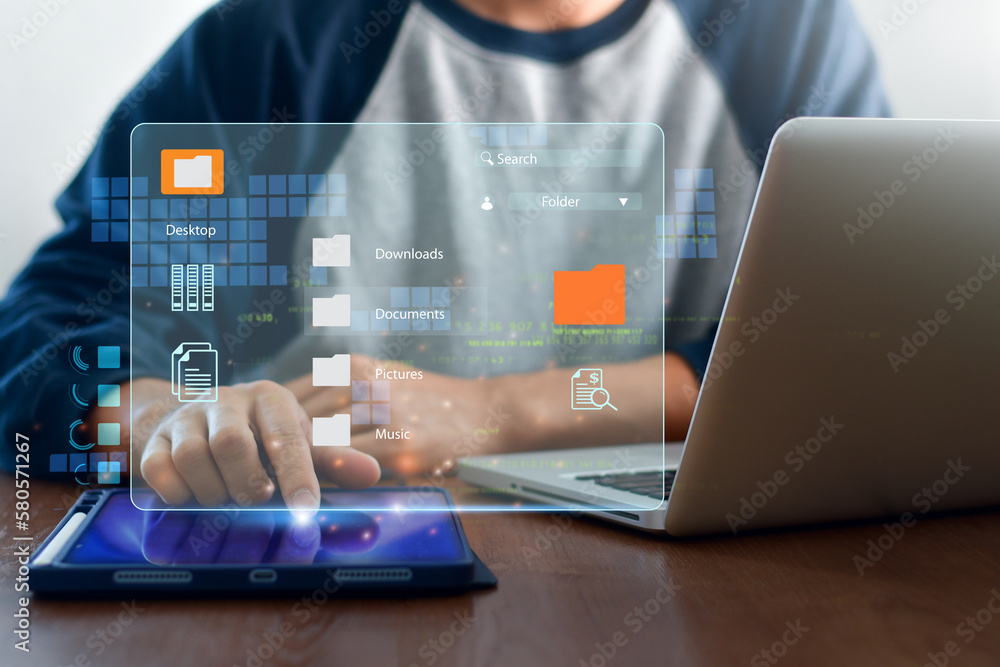 Business data management online and document system smart digital marketing analysis,