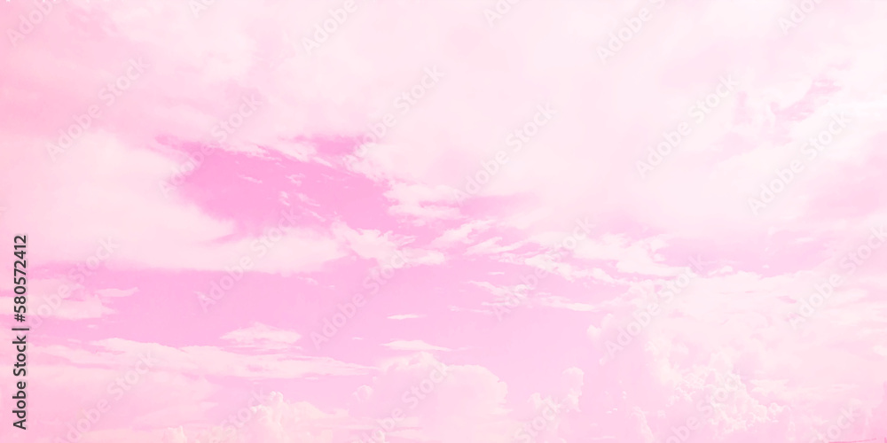 White clouds in pink sky. Pink sky background with white clouds.