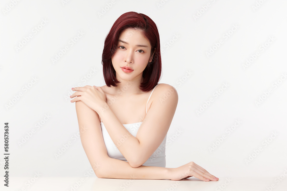 Beautiful young asian woman with clean fresh skin on white background, Face care, Facial treatment, Cosmetology, beauty and spa, Asian women portrait. Beautiful young asian woman with clean fresh skin on white background, Face care, Facial treatment, Cosmetology, beauty and spa, Asian women portrait.