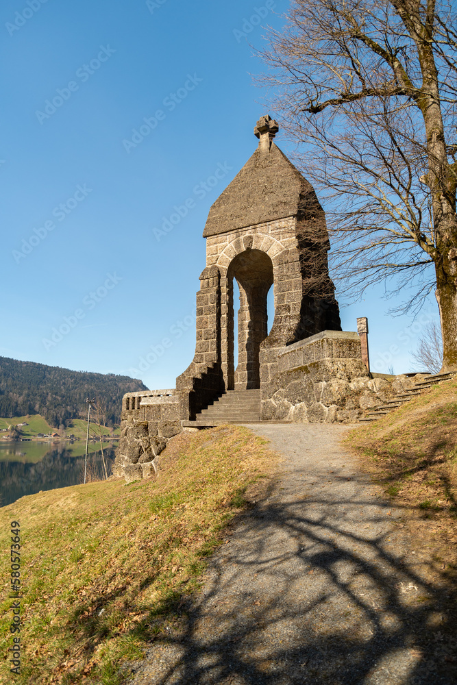 Historic Morgarten building in Oberaegeri in Switzerland