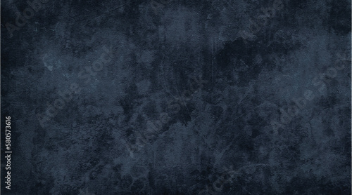 Background image of texture plaster on the wall in dark blue black tones in grunge style.