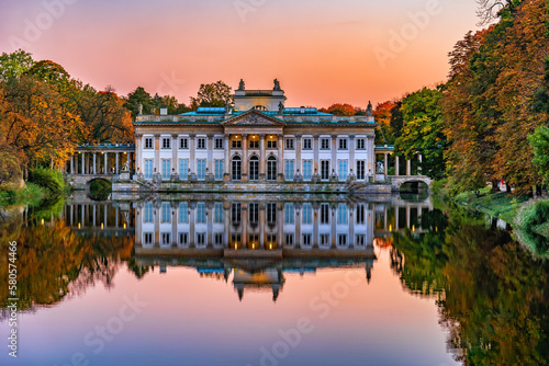 Palace on the Isle in Lazienki Park in Warsaw, Poland