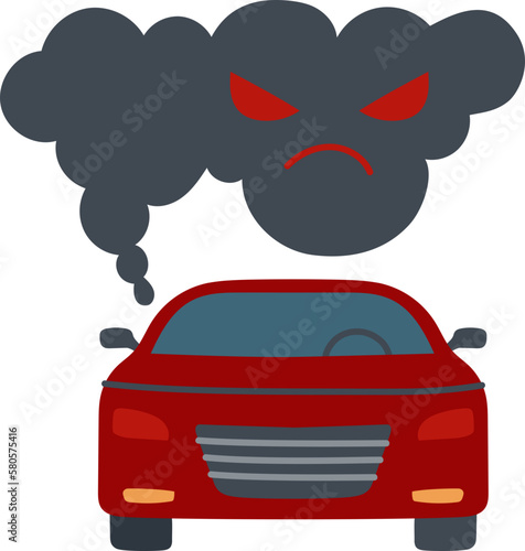 Automobile pollution icon design elements for decoration.
