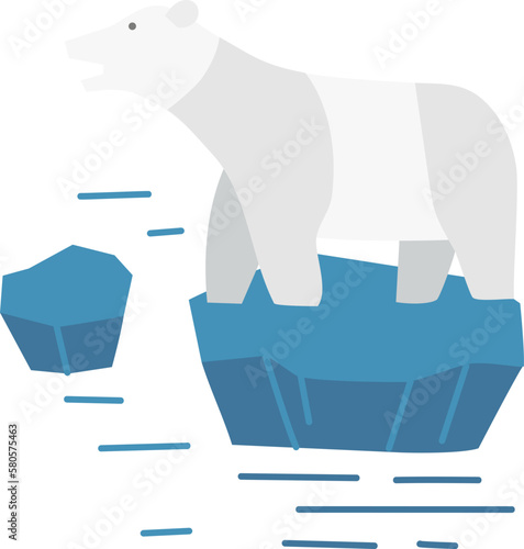 Polar bears icon design elements for decoration.