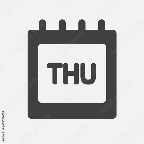 Template icon page calendar, day of week Thursday