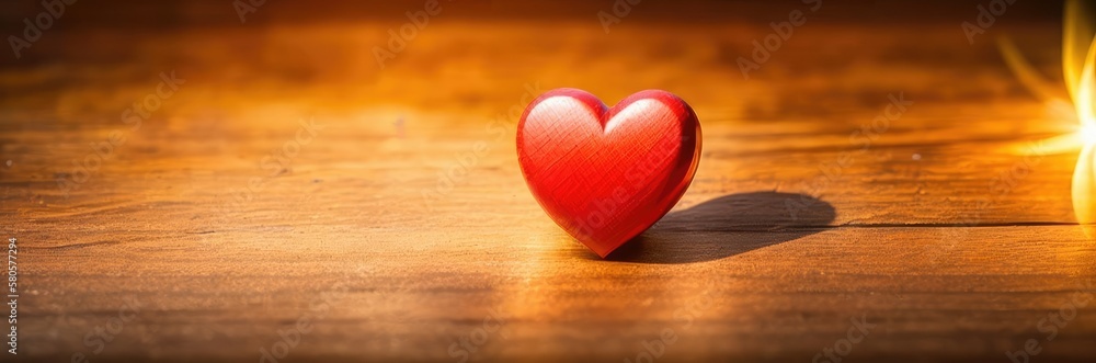 Heart on wooden background, Generative AI Heart on wooden background, Generative AI