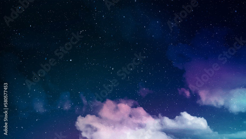 Nebula and stars in night sky, abstract background