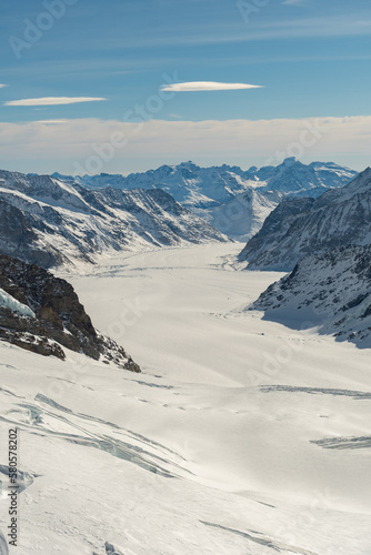 Fascinating view over the Aletsch glacier from the top of the Jungfraujoch in Switzerland © Robert