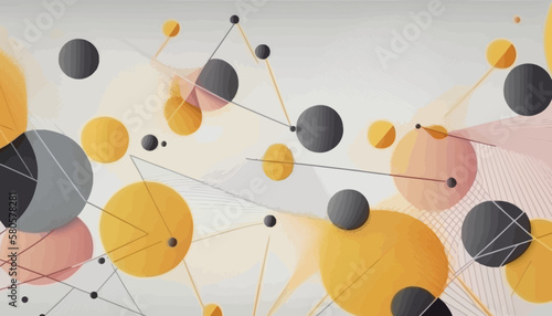 Abstract geometric background with plexus circles in Vector