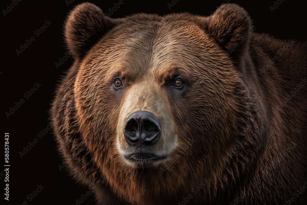 A Brown Bear's Portrait. Generative AI