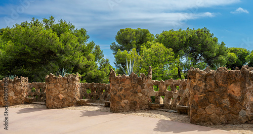 Park Güell, Parkanlage von Antoni Gaudi, Barcelona, Katalonien, Spanien